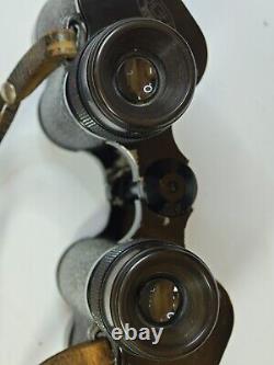 Rare! German WWII 6x30 OIGEE Troigigant Binoculars D. R. P. With Leather Case #33