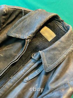 Rare WWII German Kriegsmarine black leather coveralls UBOAT