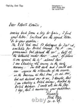 Rear-Admiral Erich Topp-Signed Photo, U-boat, Kriegsmarine, Reuben James, WWII