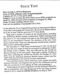 Rear-Admiral Erich Topp-Signed Photo, U-boat, Kriegsmarine, Reuben James, WWII