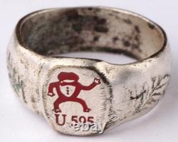 Ring U595 Frog in a tuxedo U-boat WW2 German naval submarine U-Boot Kriegsmarine