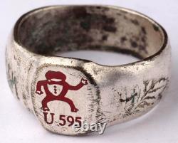 Ring U595 Frog in a tuxedo U-boat WW2 German naval submarine U-Boot Kriegsmarine