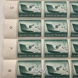 Sheet of 50 German Deutsches Reich Kriegsmarine torpedo boat Postage Stamps