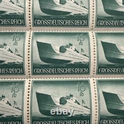 Sheet of 50 German Deutsches Reich Kriegsmarine torpedo boat Postage Stamps