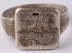Tirpitz WW2 Bismarck-class battleships German ring 800 Silver WWII Navy Marine K