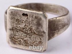 Tirpitz WW2 Bismarck-class battleships German ring 800 Silver WWII Navy Marine K