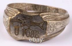 U 1008 Shark attack U-boat WW2 German ring naval submarine U-Boot Kriegsmarine