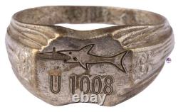 U 1008 Shark attack U-boat WW2 German ring naval submarine U-Boot Kriegsmarine