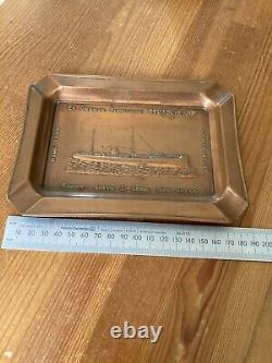 U-155 German WW1 Copper Piece Of U Boat Submarine Ash Tray Kriegsmarine