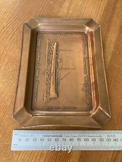 U-155 German WW1 Copper Piece Of U Boat Submarine Ash Tray Kriegsmarine