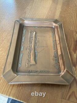 U-155 German WW1 Copper Piece Of U Boat Submarine Ash Tray Kriegsmarine