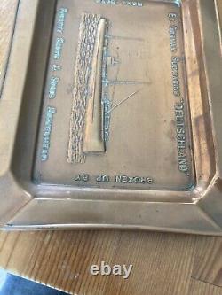 U-155 German WW1 Copper Piece Of U Boat Submarine Ash Tray Kriegsmarine