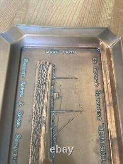 U-155 German WW1 Copper Piece Of U Boat Submarine Ash Tray Kriegsmarine