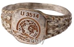 U 3514 U-boat Globe Map WW2 German ring naval submarine U-Boot Kriegsmarine Navy