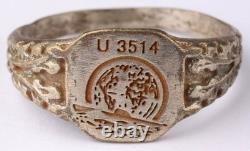 U 3514 U-boat Globe Map WW2 German ring naval submarine U-Boot Kriegsmarine Navy