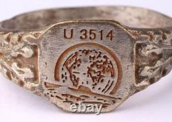 U 3514 U-boat Globe Map WW2 German ring naval submarine U-Boot Kriegsmarine Navy