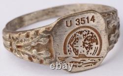 U 3514 U-boat Globe Map WW2 German ring naval submarine U-Boot Kriegsmarine Navy