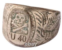 U 40 U-boat WW2 German ring naval submarine U-Boot Kriegsmarine Navy Skull Bones