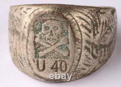 U 40 U-boat WW2 German ring naval submarine U-Boot Kriegsmarine Navy Skull Bones