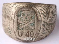 U 40 U-boat WW2 German ring naval submarine U-Boot Kriegsmarine Navy Skull Bones