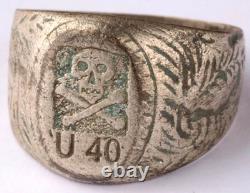 U 40 U-boat WW2 German ring naval submarine U-Boot Kriegsmarine Navy Skull Bones