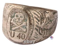 U 40 U-boat WW2 German ring naval submarine U-Boot Kriegsmarine Navy Skull Bones