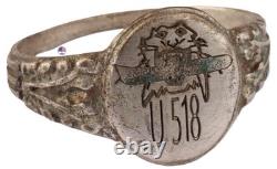 U 518 Tiger bites ship U-boat WW2 German ring naval submarine U-Boot Kriegsmarin