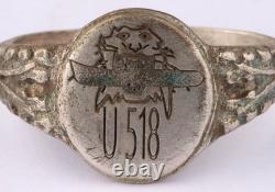 U 518 Tiger bites ship U-boat WW2 German ring naval submarine U-Boot Kriegsmarin