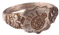 U-Boot U293 Snail on a globe U-boat WW2 German ring naval submarine Kriegsmarine