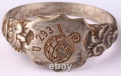 U-Boot U293 Snail on a globe U-boat WW2 German ring naval submarine Kriegsmarine