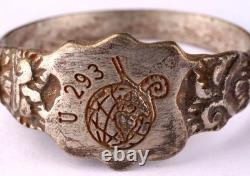 U-Boot U293 Snail on a globe U-boat WW2 German ring naval submarine Kriegsmarine