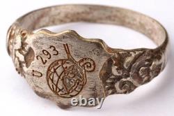 U-Boot U293 Snail on a globe U-boat WW2 German ring naval submarine Kriegsmarine