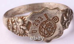 U-Boot U293 Snail on a globe U-boat WW2 German ring naval submarine Kriegsmarine U-Boot U293 Snail on a globe U-boat WW2 German ring naval submarine Kriegsmarine