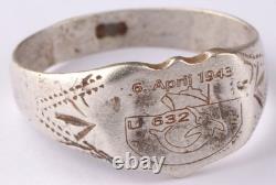 U-boat Kriegsmarine 6. April 1943 Swordfish attack ship U632 WW2 German ring nava