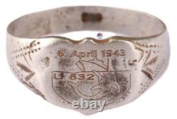 U-boat Kriegsmarine 6. April 1943 Swordfish attack ship U632 WW2 German ring nava