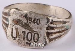 U100 Jaguar 1940 U-boat WW2 German ring naval submarine U-Boot Kriegsmarine Navy