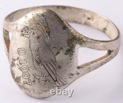 U1007 Kriegsmarine Navy Raven captain with bottle U-boat WW2 German ring naval
