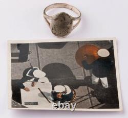 U1007 Kriegsmarine Navy Raven captain with bottle U-boat WW2 German ring naval