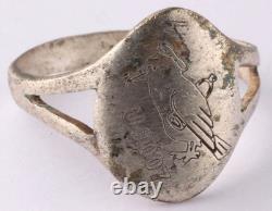 U1007 Kriegsmarine Navy Raven captain with bottle U-boat WW2 German ring naval