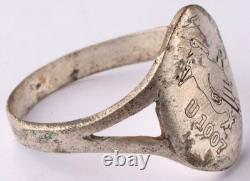 U1007 Kriegsmarine Navy Raven captain with bottle U-boat WW2 German ring naval