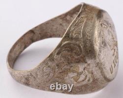 U1007 Raven captain in cap with spyglass or bottle WWII German submarine Ring