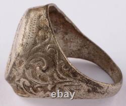 U1007 Raven captain in cap with spyglass or bottle WWII German submarine Ring