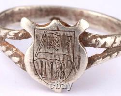 U189 U-boat WW2 German ring naval submarine 835 silver U-Boot Kriegsmarine Navy