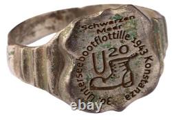 U20 Boot 1943 U-boat WW2 German ring naval submarine U-Boot Kriegsmarine Navy WW