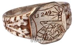 U249 U-boat on globe WW2 German ring naval submarine U-Boot Kriegsmarine Navy WW