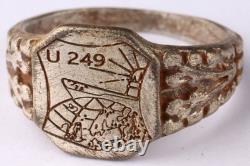 U249 U-boat on globe WW2 German ring naval submarine U-Boot Kriegsmarine Navy WW