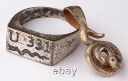 U331 Snake U-boat WW2 German ring naval submarine Pendant U-Boot Kriegsmarine