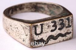 U331 Snake U-boat WW2 German ring naval submarine Pendant U-Boot Kriegsmarine