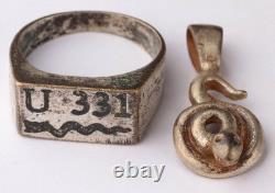 U331 Snake U-boat WW2 German ring naval submarine Pendant U-Boot Kriegsmarine