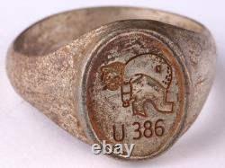 U386 Thief with a sack U-boat WW2 German ring naval submarine U-Boot Kriegsmarin